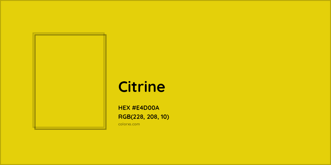 HEX #E4D00A Citrine Color - Color Code