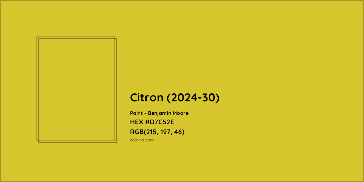 HEX #D7C52E Citron (2024-30) Paint Benjamin Moore - Color Code