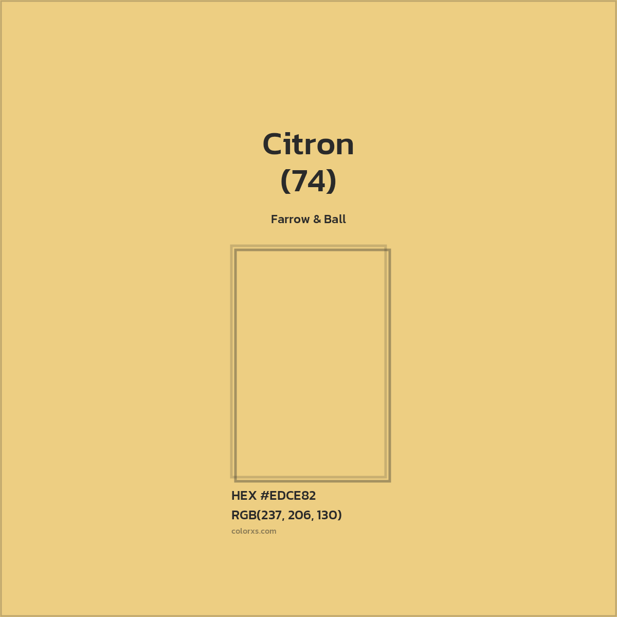 HEX #EDCE82 Citron (74) Paint Farrow & Ball - Color Code