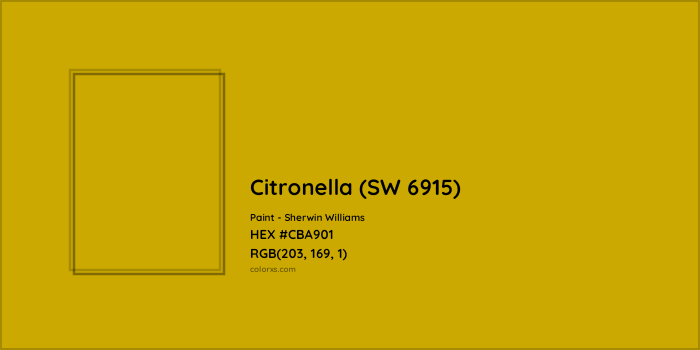 HEX #CBA901 Citronella (SW 6915) Paint Sherwin Williams - Color Code