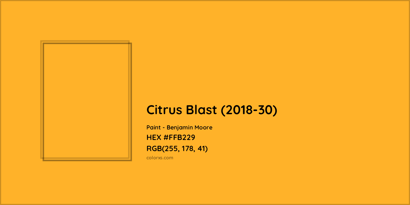 HEX #FFB229 Citrus Blast (2018-30) Paint Benjamin Moore - Color Code