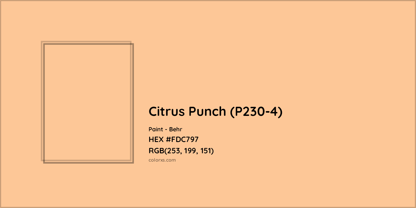 HEX #FDC797 Citrus Punch (P230-4) Paint Behr - Color Code