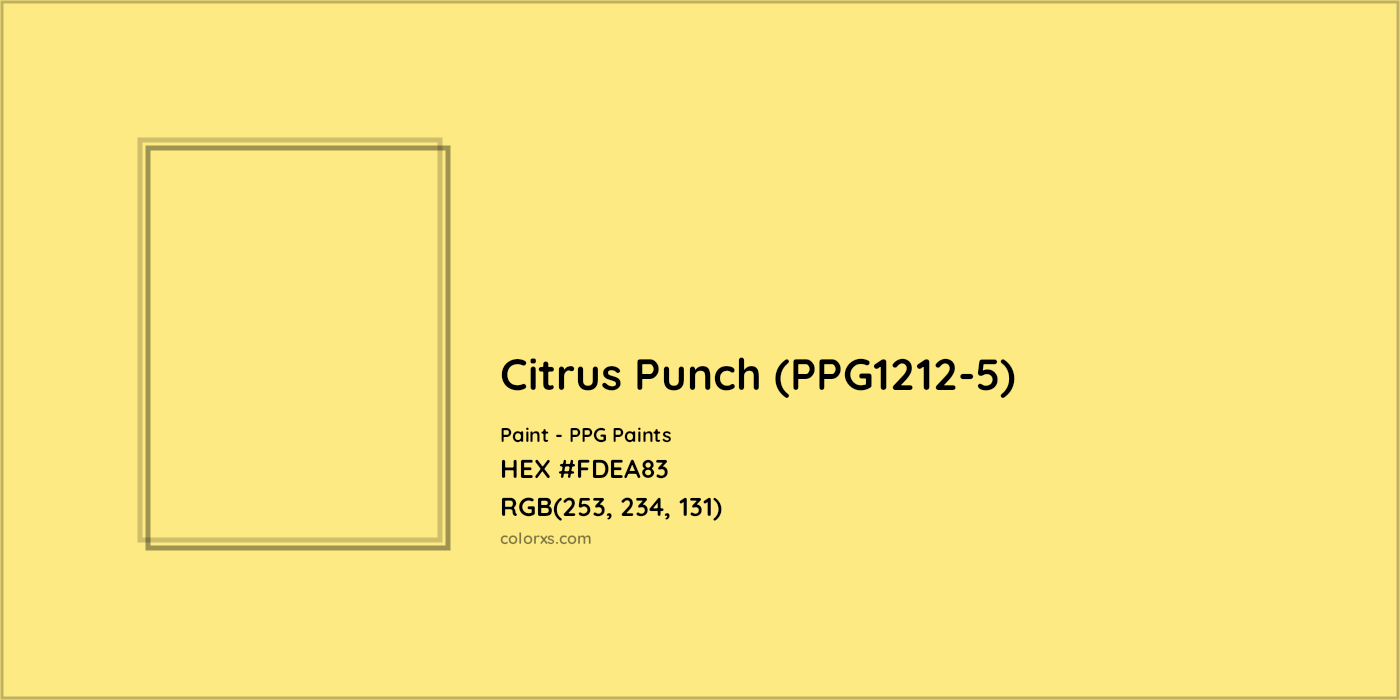 HEX #FDEA83 Citrus Punch (PPG1212-5) Paint PPG Paints - Color Code