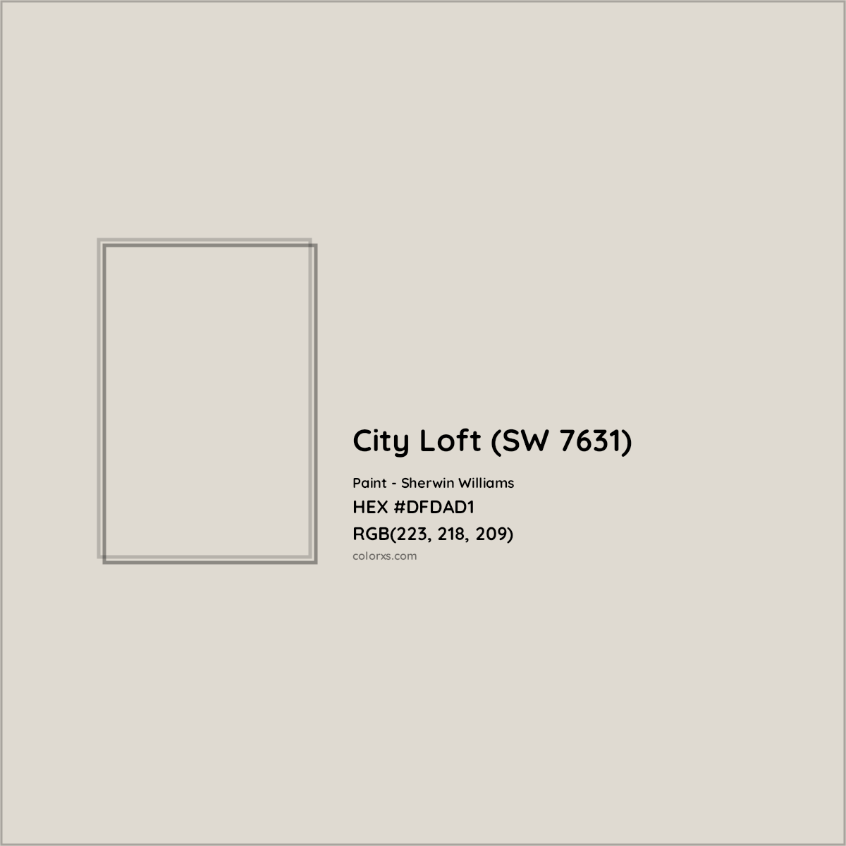 HEX #DFDAD1 City Loft (SW 7631) Paint Sherwin Williams - Color Code