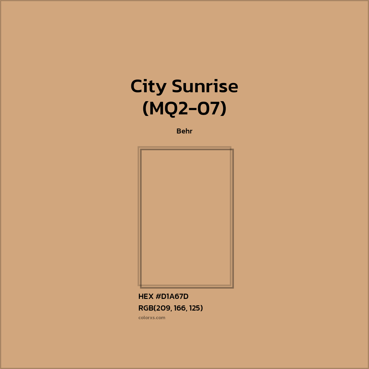 HEX #D1A67D City Sunrise (MQ2-07) Paint Behr - Color Code