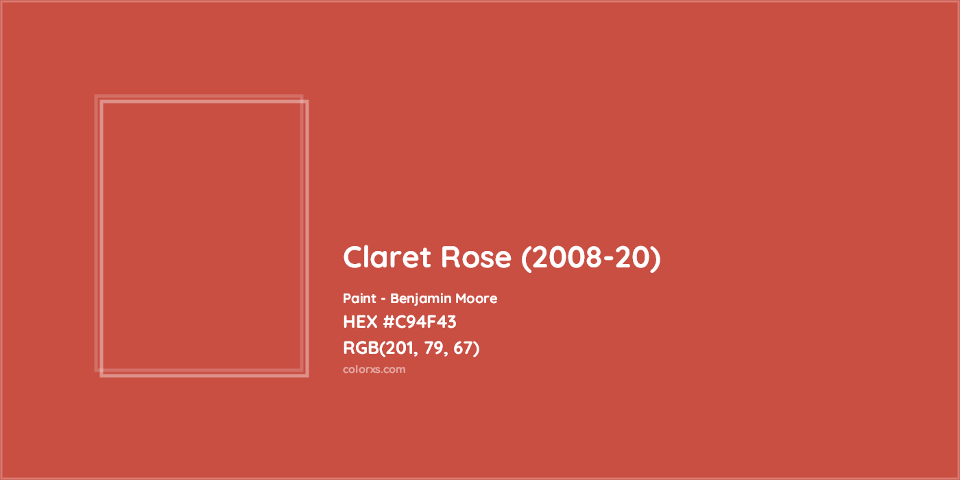 HEX #C94F43 Claret Rose (2008-20) Paint Benjamin Moore - Color Code