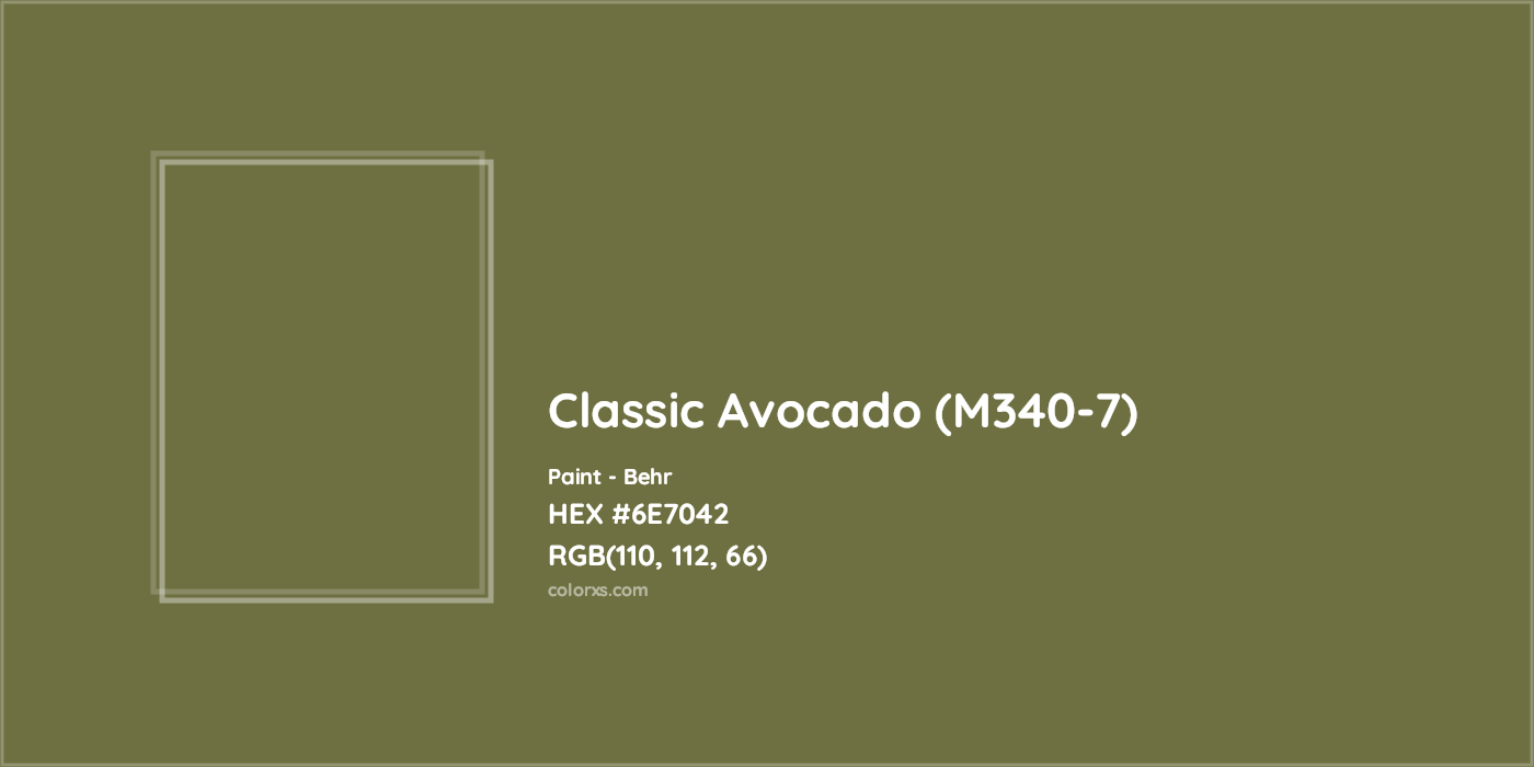 HEX #6E7042 Classic Avocado (M340-7) Paint Behr - Color Code