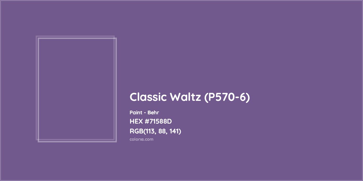 HEX #71588D Classic Waltz (P570-6) Paint Behr - Color Code