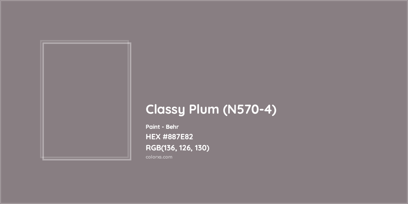 HEX #887E82 Classy Plum (N570-4) Paint Behr - Color Code