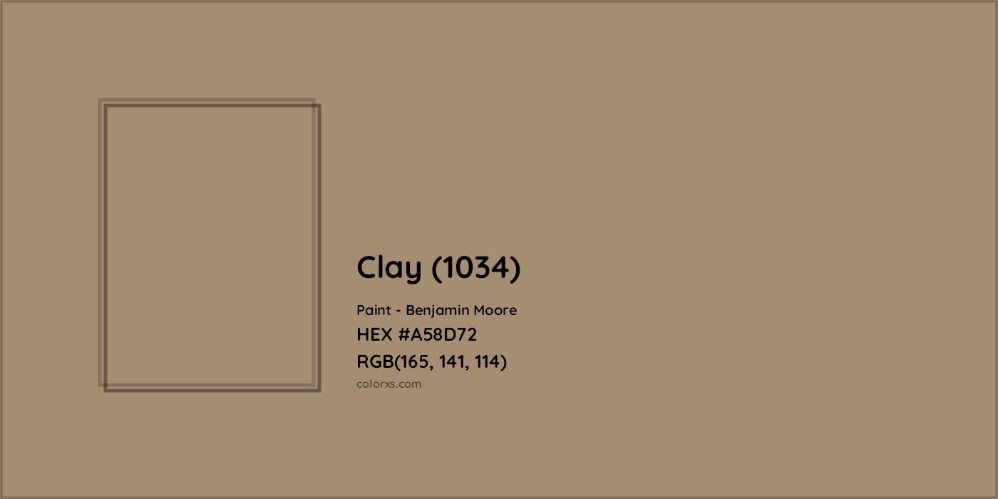 HEX #A58D72 Clay (1034) Paint Benjamin Moore - Color Code