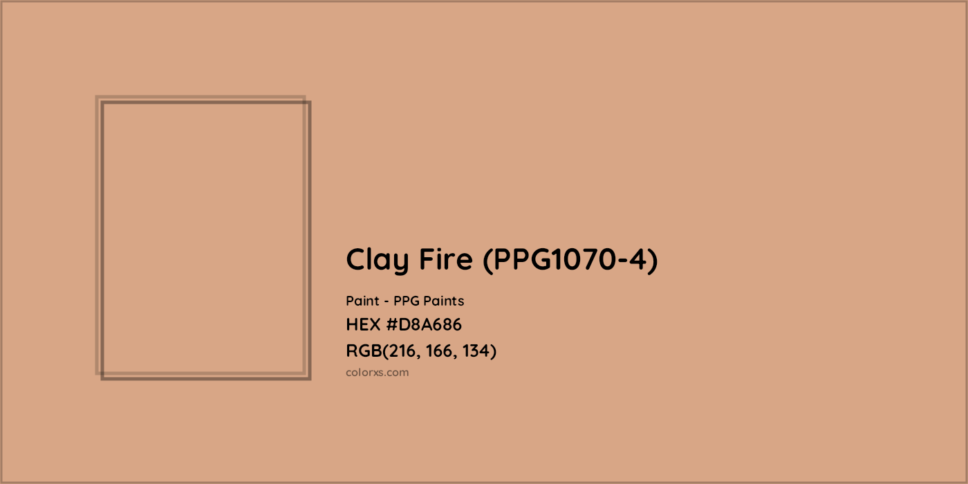HEX #D8A686 Clay Fire (PPG1070-4) Paint PPG Paints - Color Code