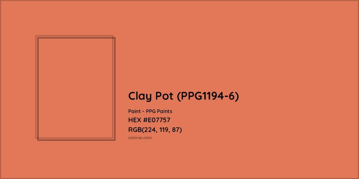 HEX #E07757 Clay Pot (PPG1194-6) Paint PPG Paints - Color Code
