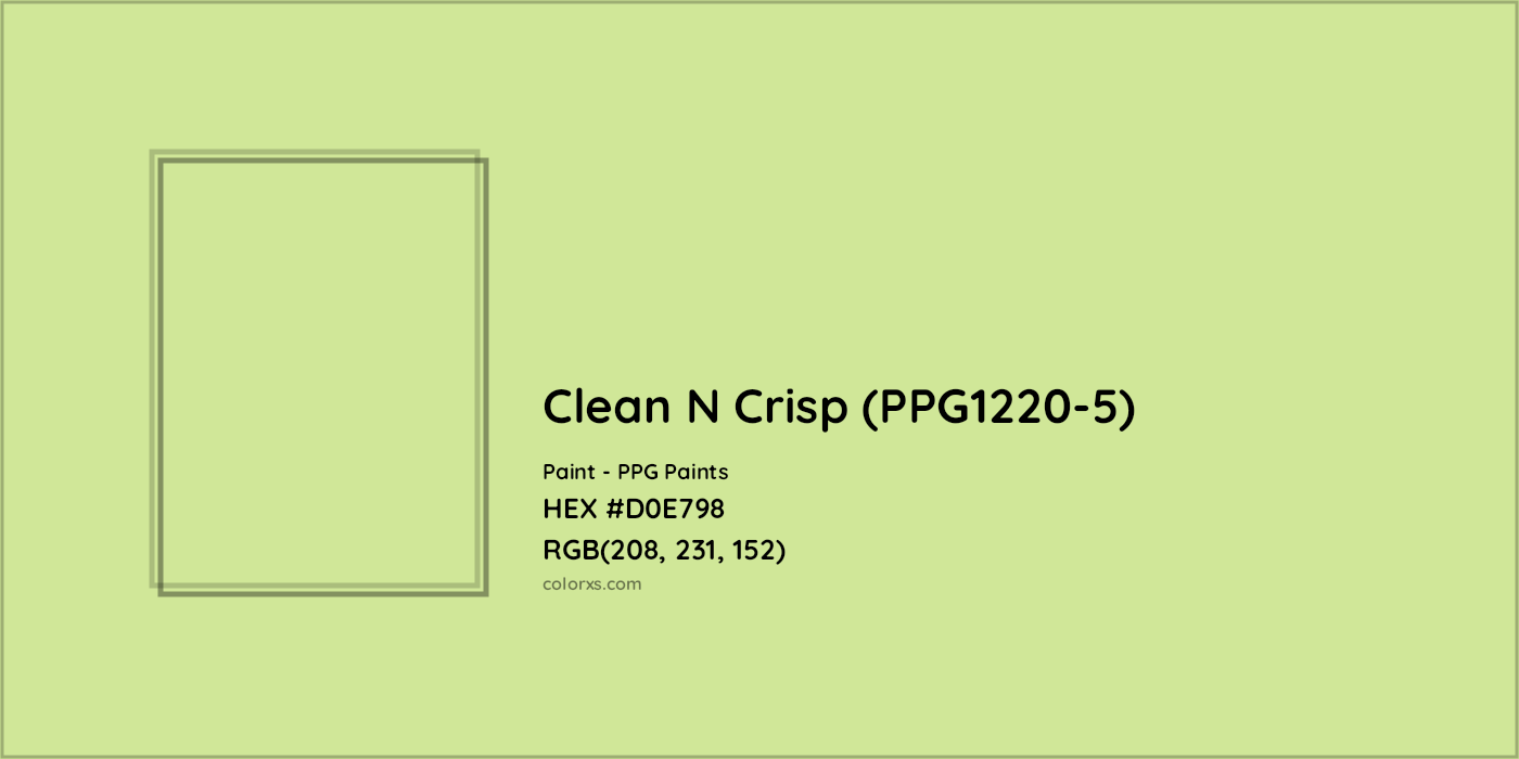 HEX #D0E798 Clean N Crisp (PPG1220-5) Paint PPG Paints - Color Code