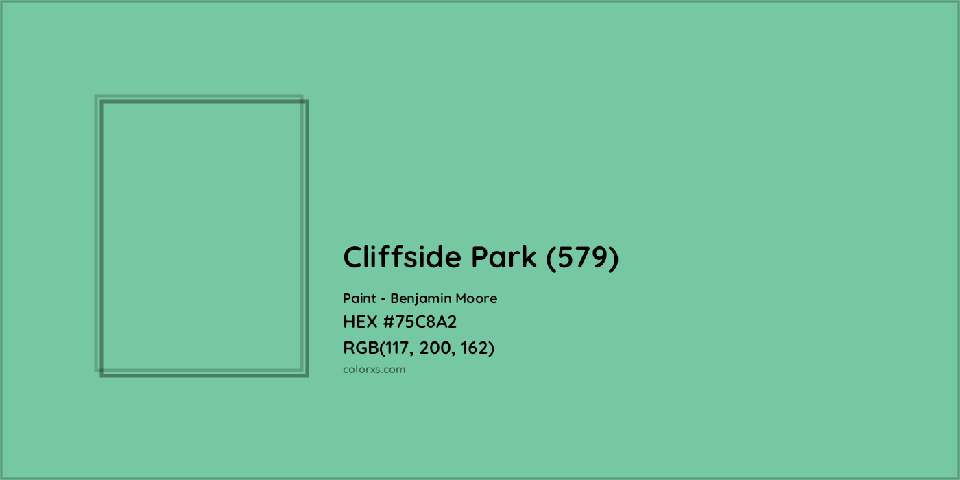 HEX #75C8A2 Cliffside Park (579) Paint Benjamin Moore - Color Code