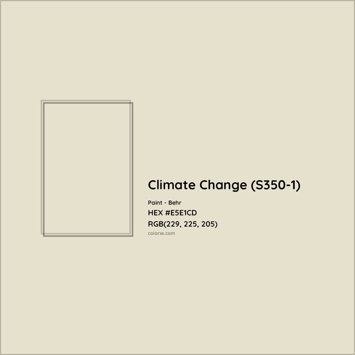 HEX #E5E1CD Climate Change (S350-1) Paint Behr - Color Code