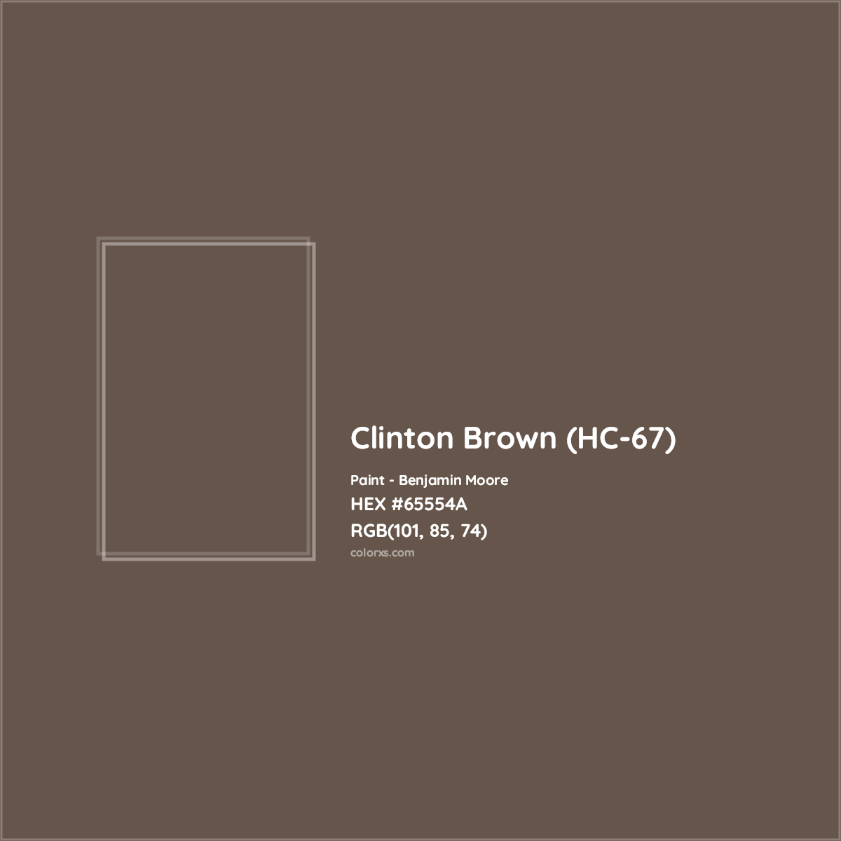 HEX #65554A Clinton Brown (HC-67) Paint Benjamin Moore - Color Code