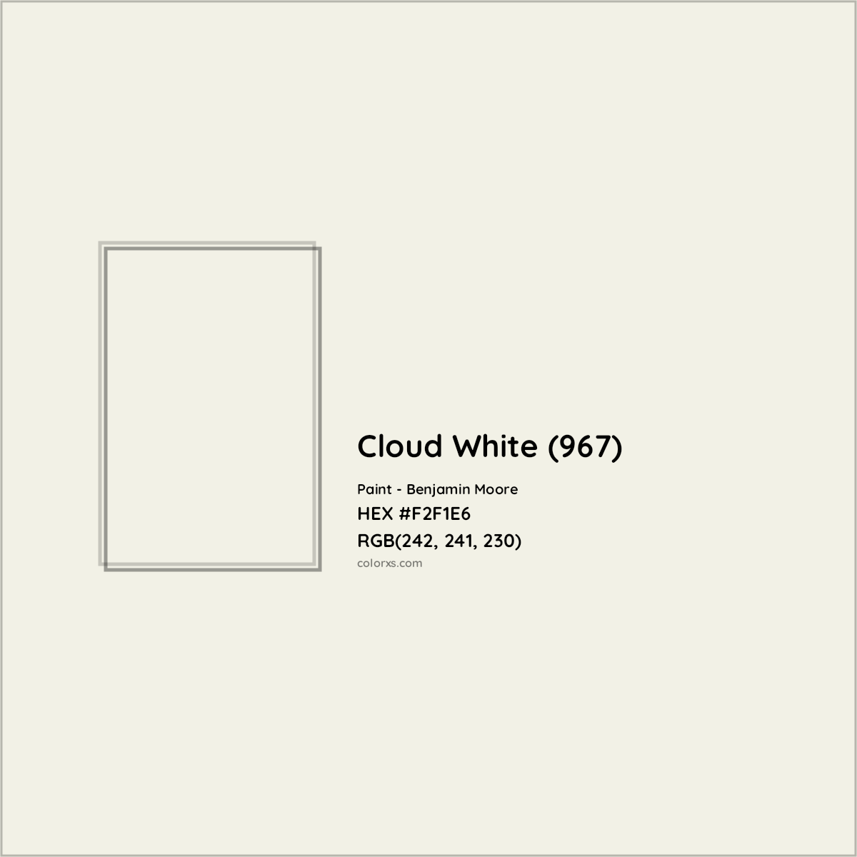 HEX #F2F1E6 Cloud White (967) Paint Benjamin Moore - Color Code