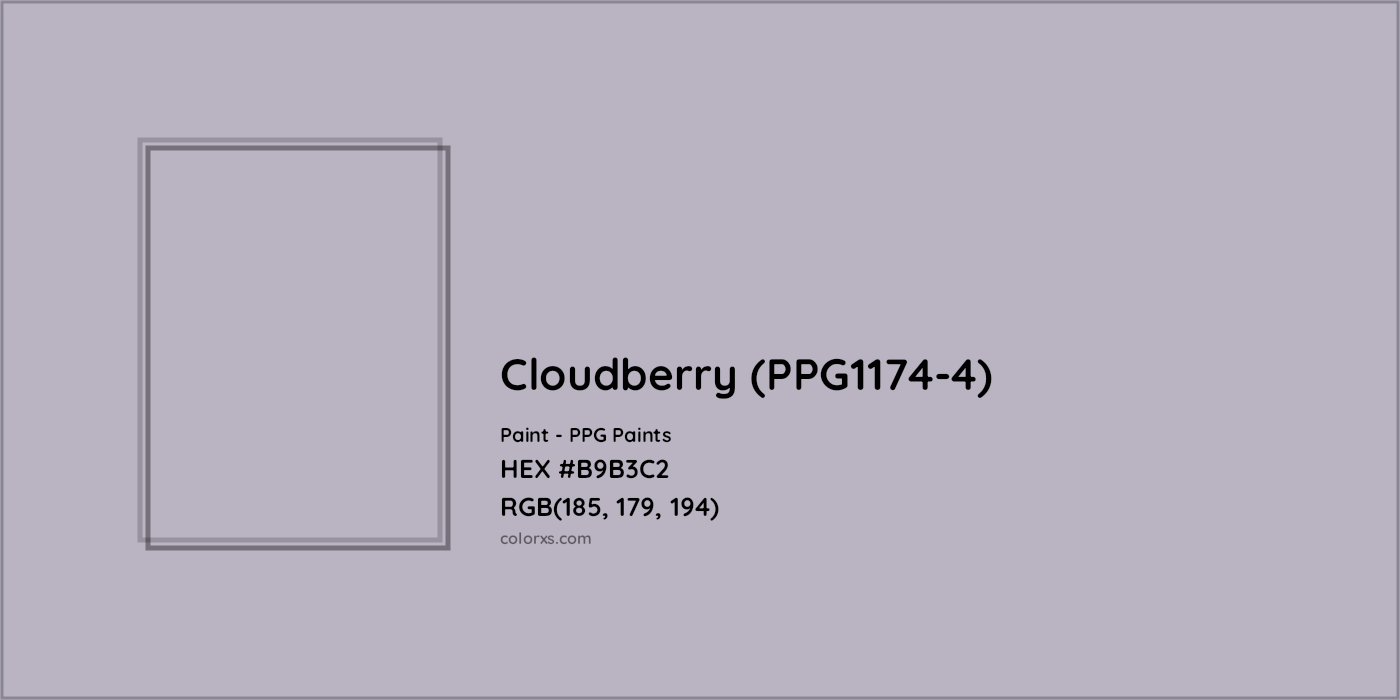 HEX #B9B3C2 Cloudberry (PPG1174-4) Paint PPG Paints - Color Code