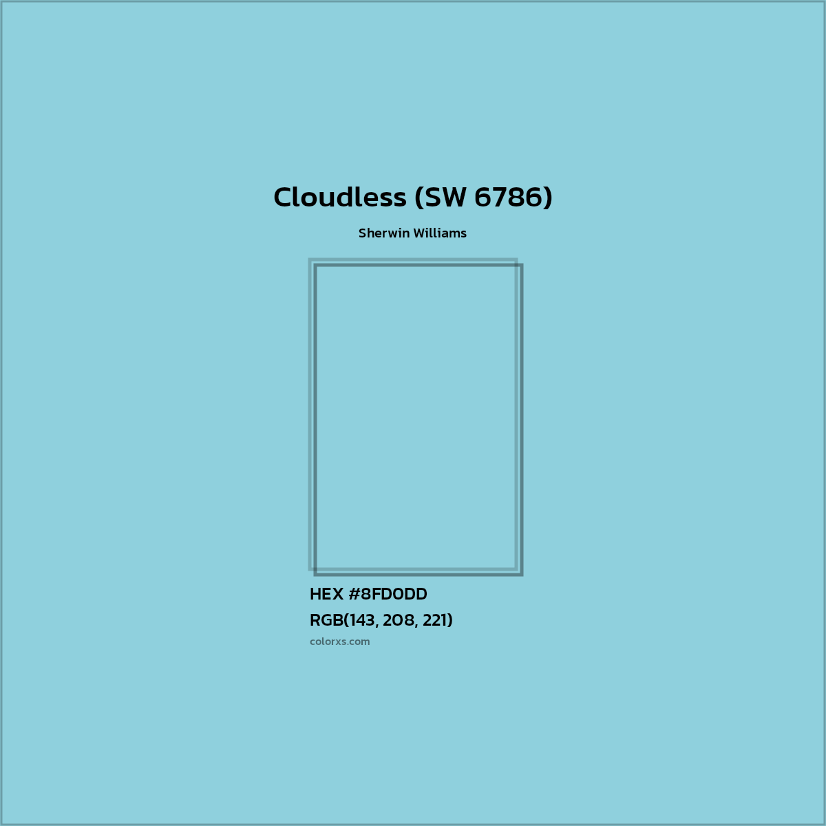 HEX #8FD0DD Cloudless (SW 6786) Paint Sherwin Williams - Color Code