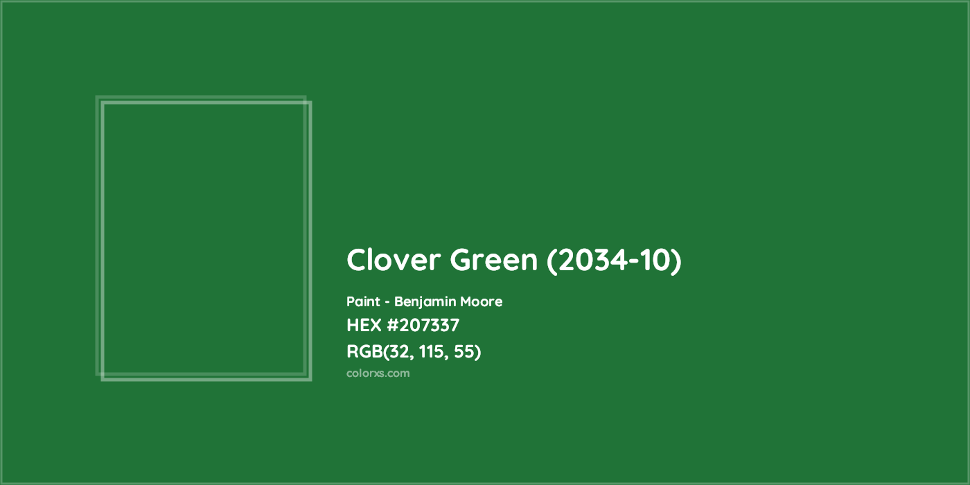 HEX #207337 Clover Green (2034-10) Paint Benjamin Moore - Color Code