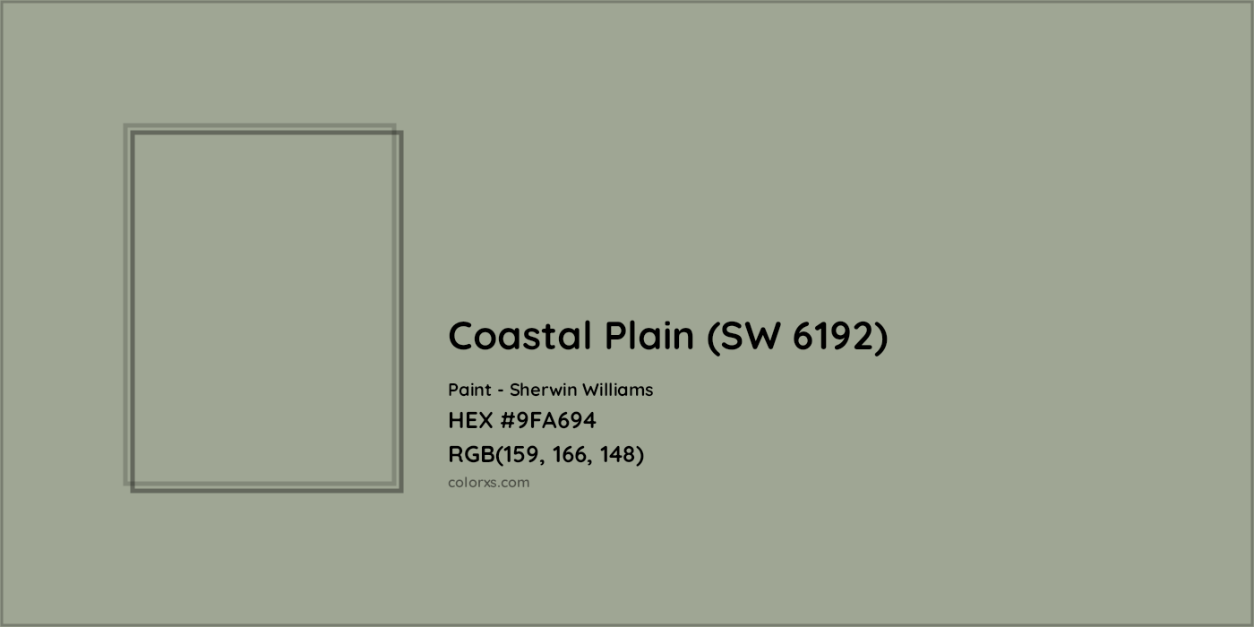 HEX #9FA694 Coastal Plain (SW 6192) Paint Sherwin Williams - Color Code