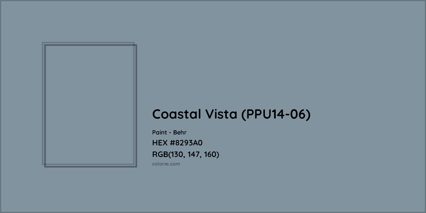 HEX #8293A0 Coastal Vista (PPU14-06) Paint Behr - Color Code