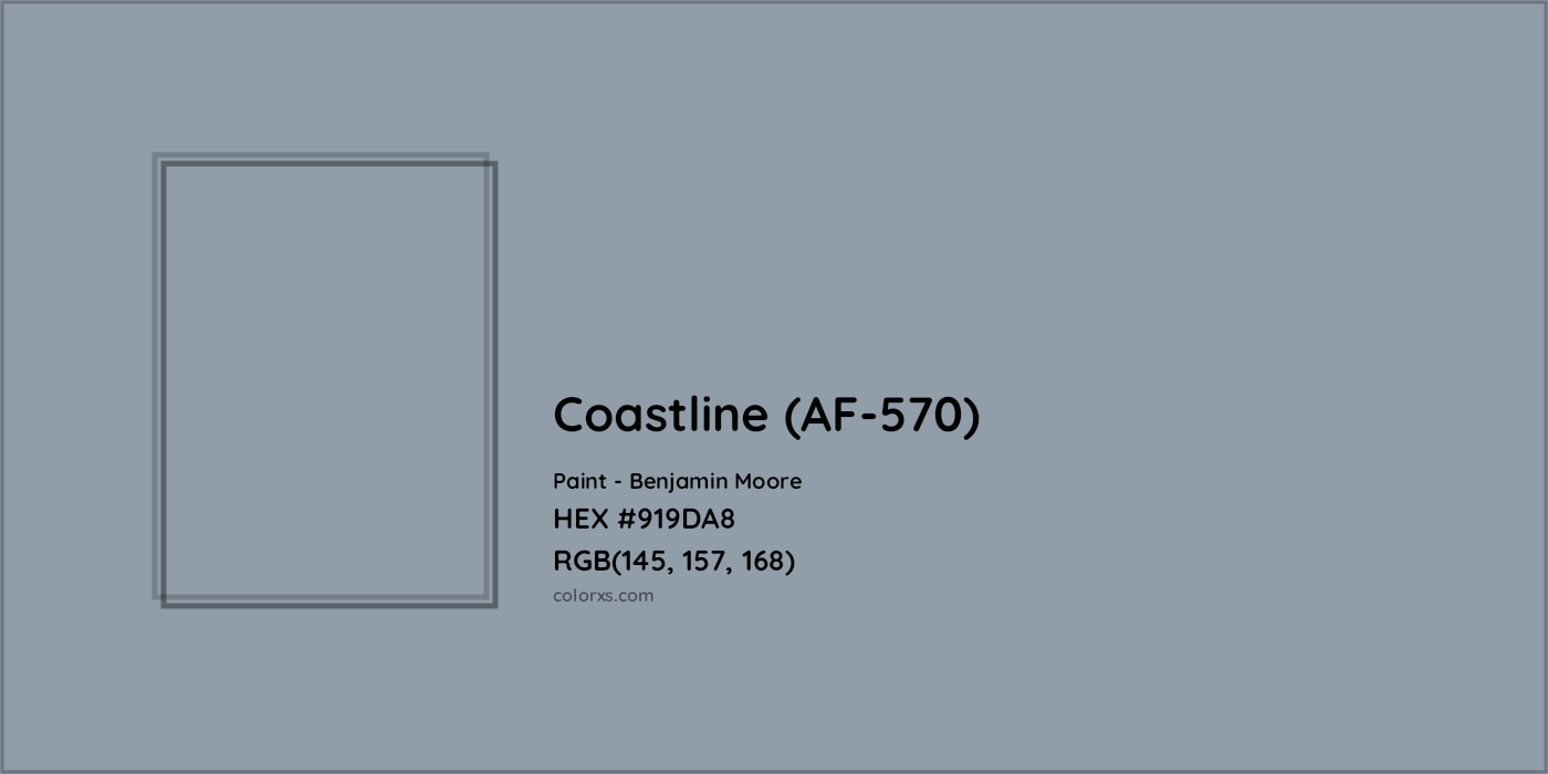 HEX #919DA8 Coastline (AF-570) Paint Benjamin Moore - Color Code