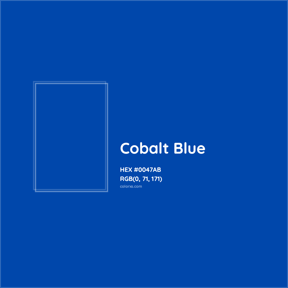 HEX #0047AB Cobalt Blue Color - Color Code