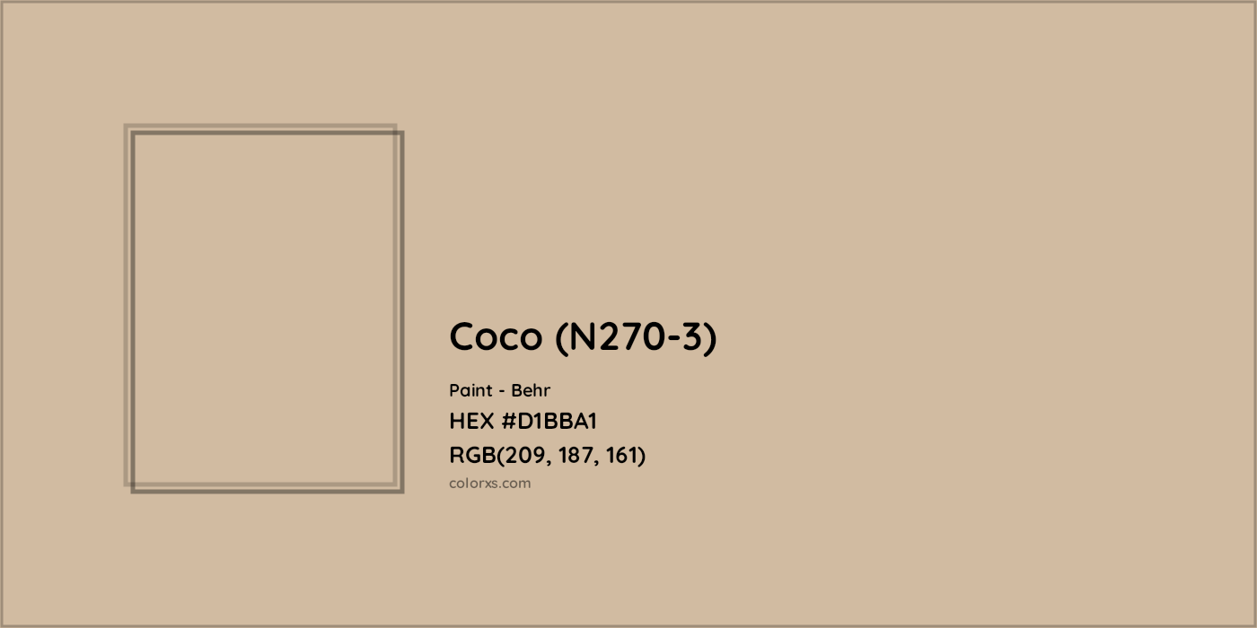 HEX #D1BBA1 Coco (N270-3) Paint Behr - Color Code
