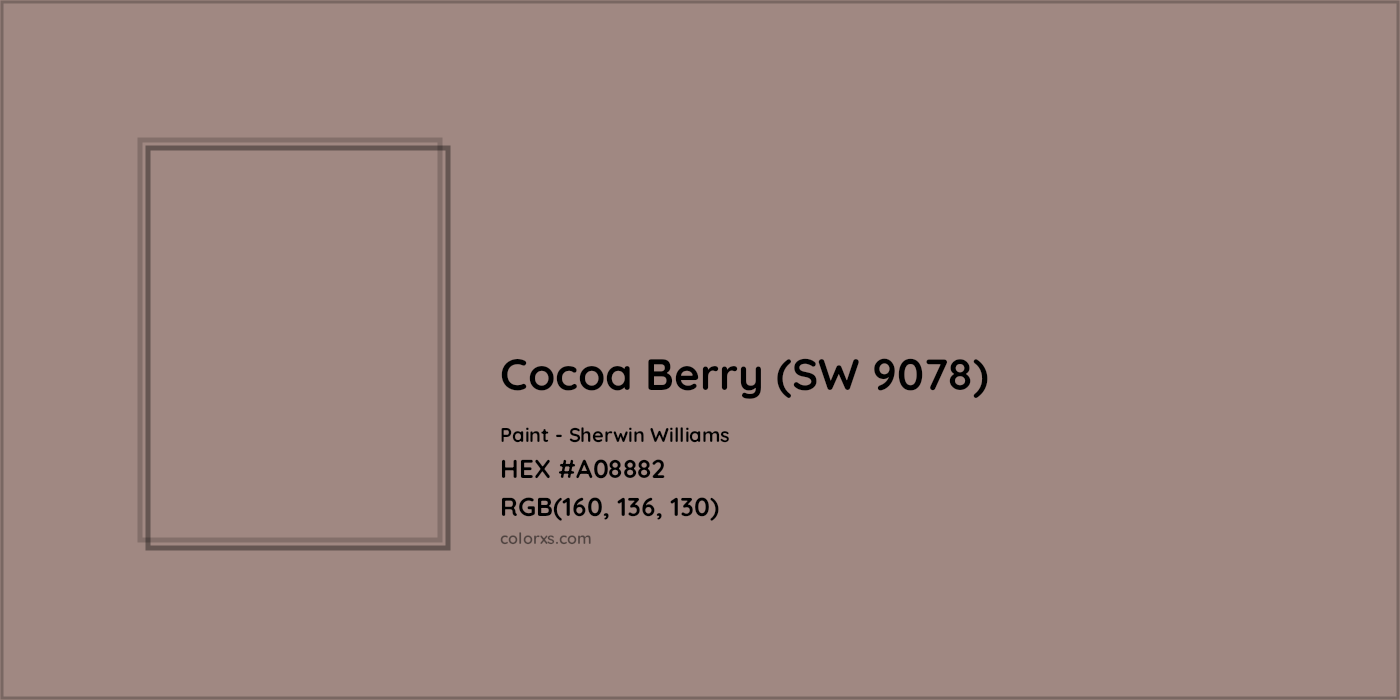 HEX #A08882 Cocoa Berry (SW 9078) Paint Sherwin Williams - Color Code