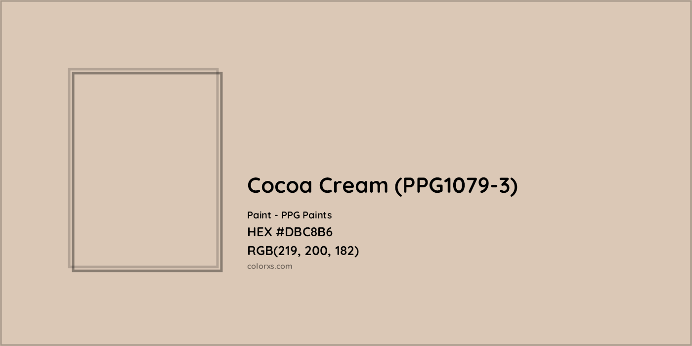 HEX #DBC8B6 Cocoa Cream (PPG1079-3) Paint PPG Paints - Color Code