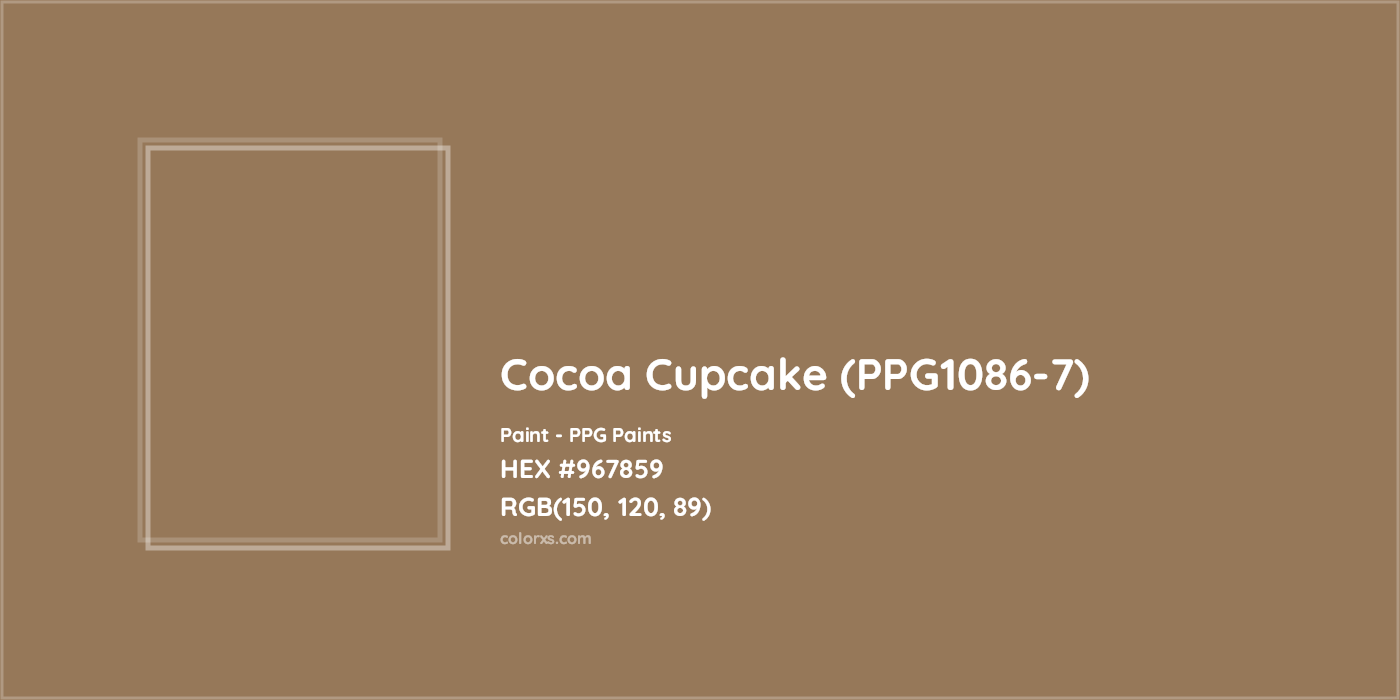 HEX #967859 Cocoa Cupcake (PPG1086-7) Paint PPG Paints - Color Code