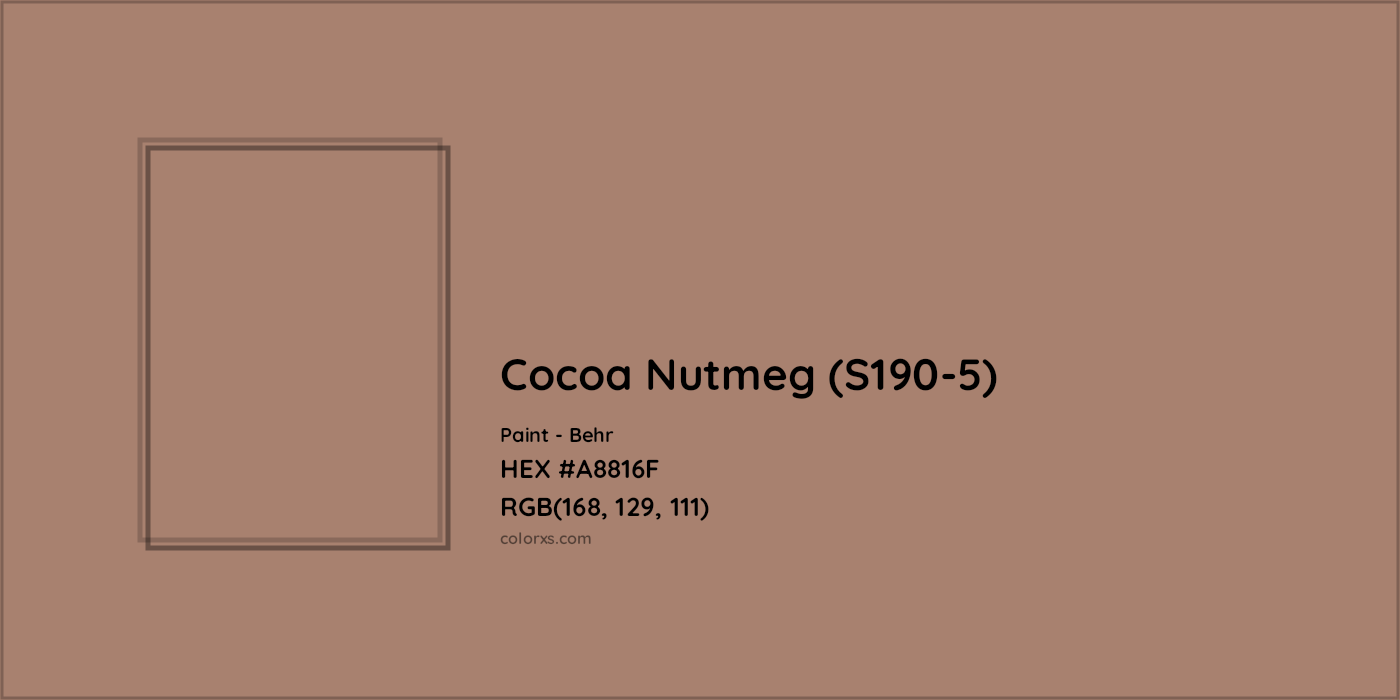HEX #A8816F Cocoa Nutmeg (S190-5) Paint Behr - Color Code