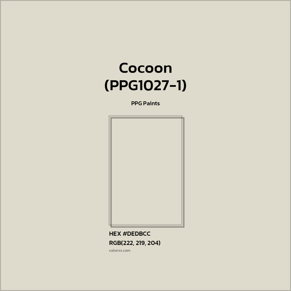 HEX #DEDBCC Cocoon (PPG1027-1) Paint PPG Paints - Color Code