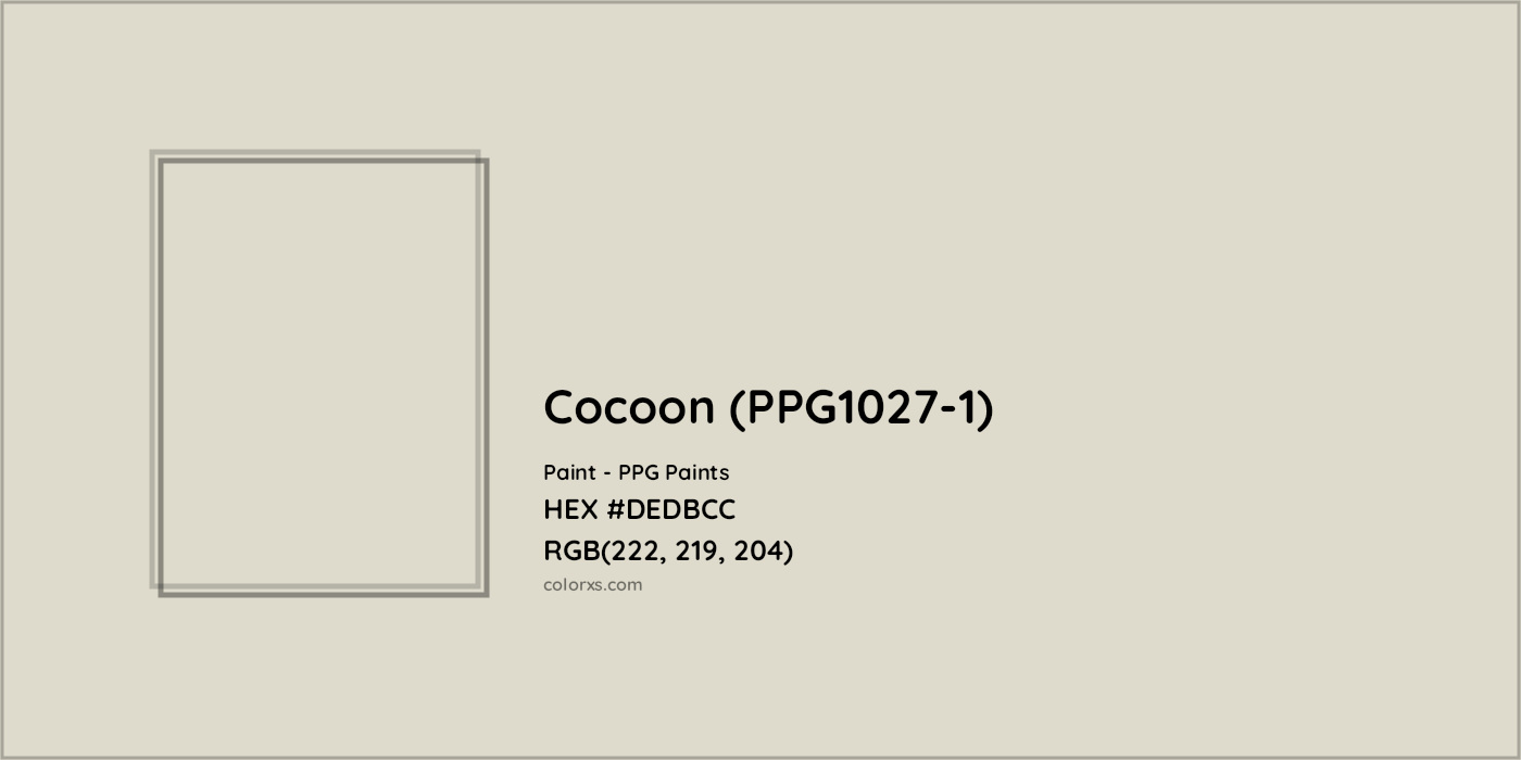 HEX #DEDBCC Cocoon (PPG1027-1) Paint PPG Paints - Color Code
