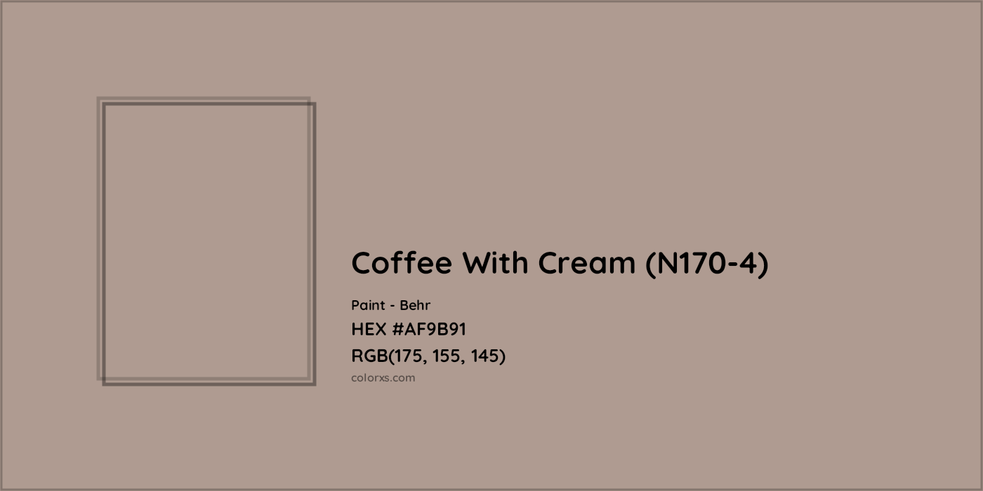 HEX #AF9B91 Coffee With Cream (N170-4) Paint Behr - Color Code