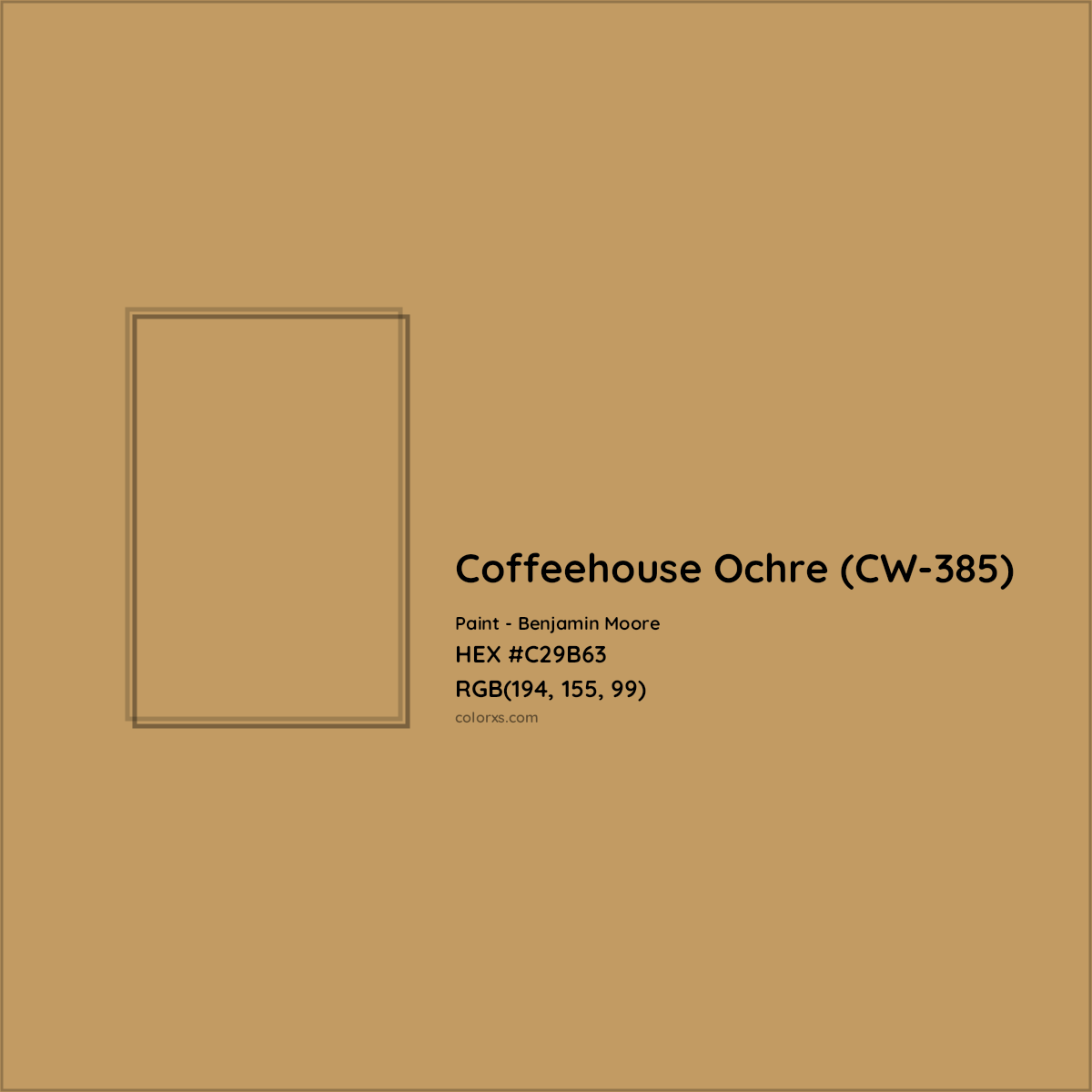 HEX #C29B63 Coffeehouse Ochre (CW-385) Paint Benjamin Moore - Color Code