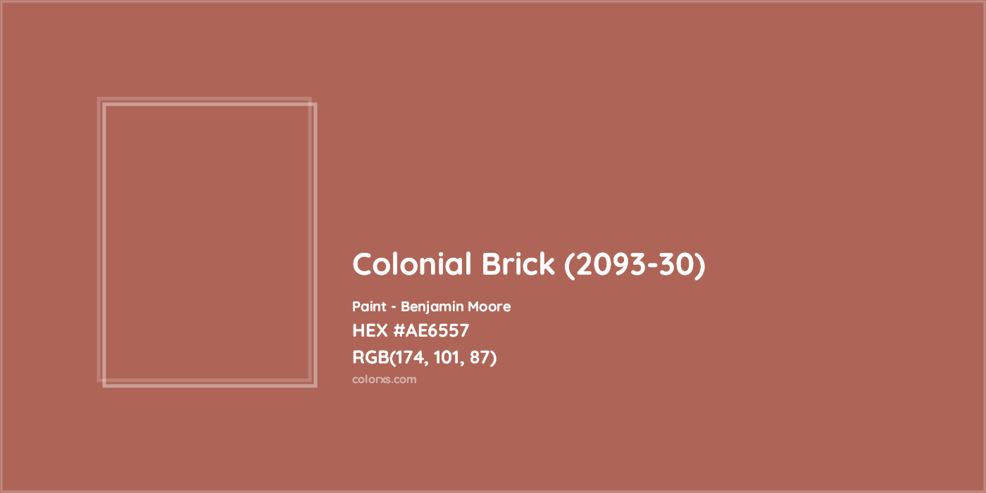 HEX #AE6557 Colonial Brick (2093-30) Paint Benjamin Moore - Color Code