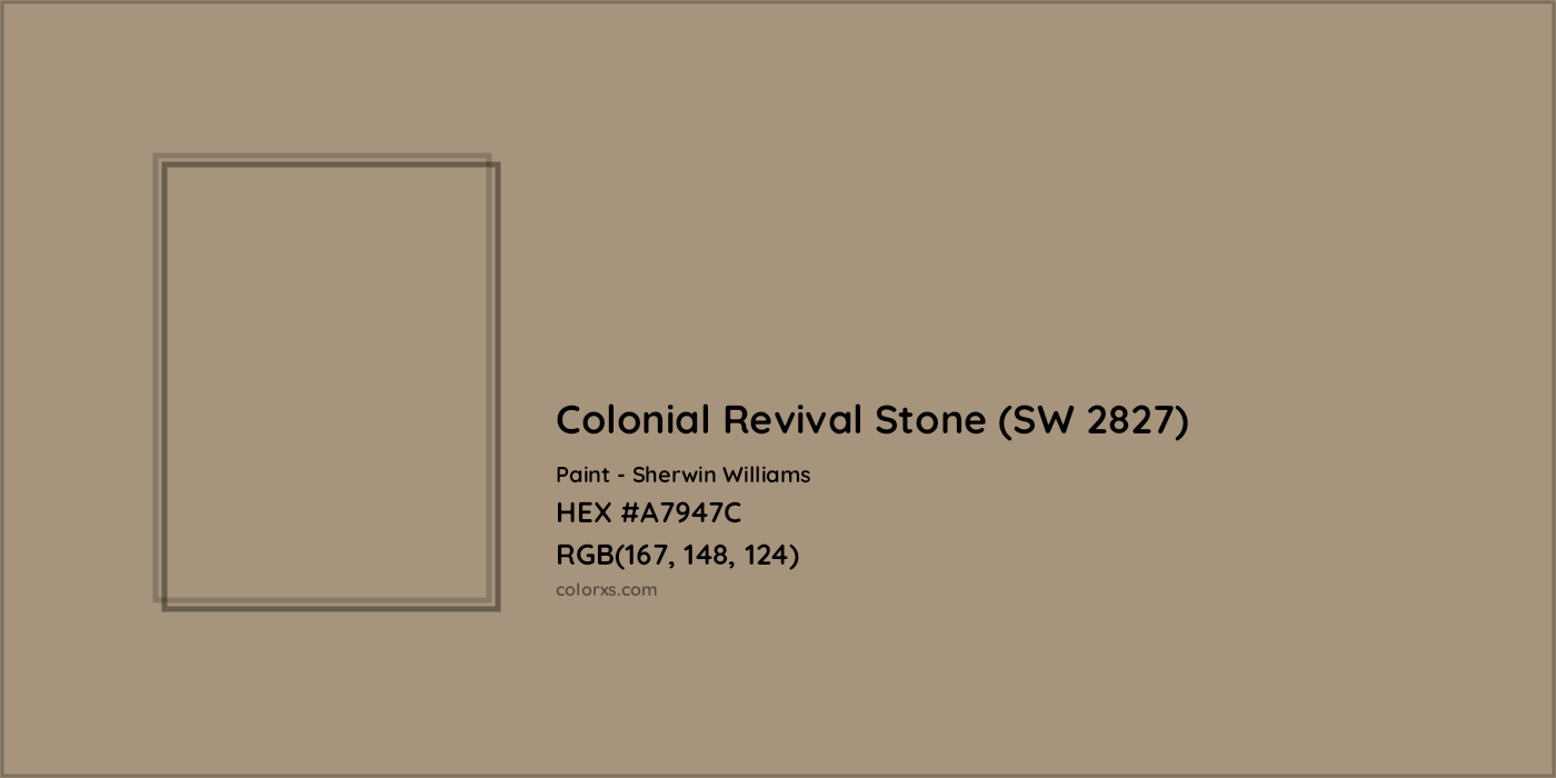 HEX #A7947C Colonial Revival Stone (SW 2827) Paint Sherwin Williams - Color Code