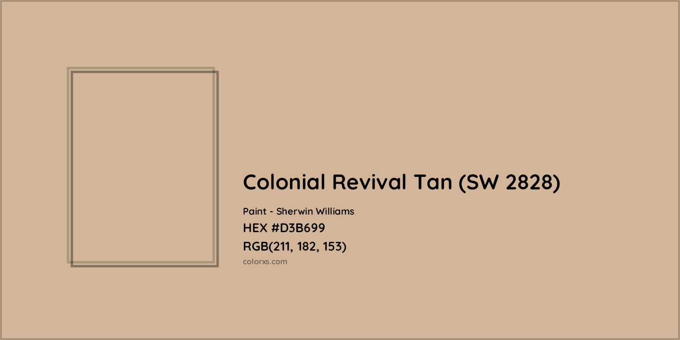 HEX #D3B699 Colonial Revival Tan (SW 2828) Paint Sherwin Williams - Color Code