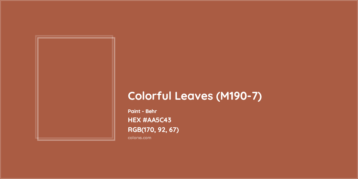 HEX #AA5C43 Colorful Leaves (M190-7) Paint Behr - Color Code