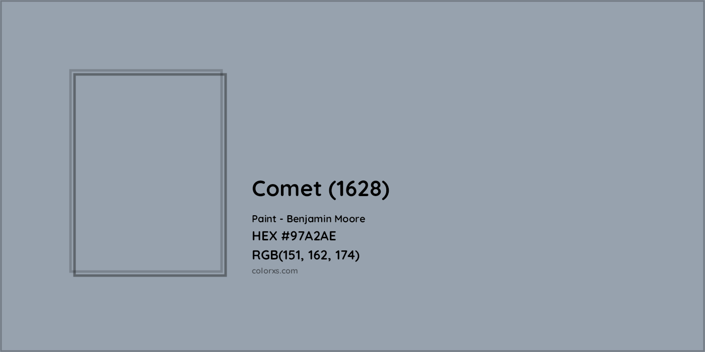 HEX #97A2AE Comet (1628) Paint Benjamin Moore - Color Code