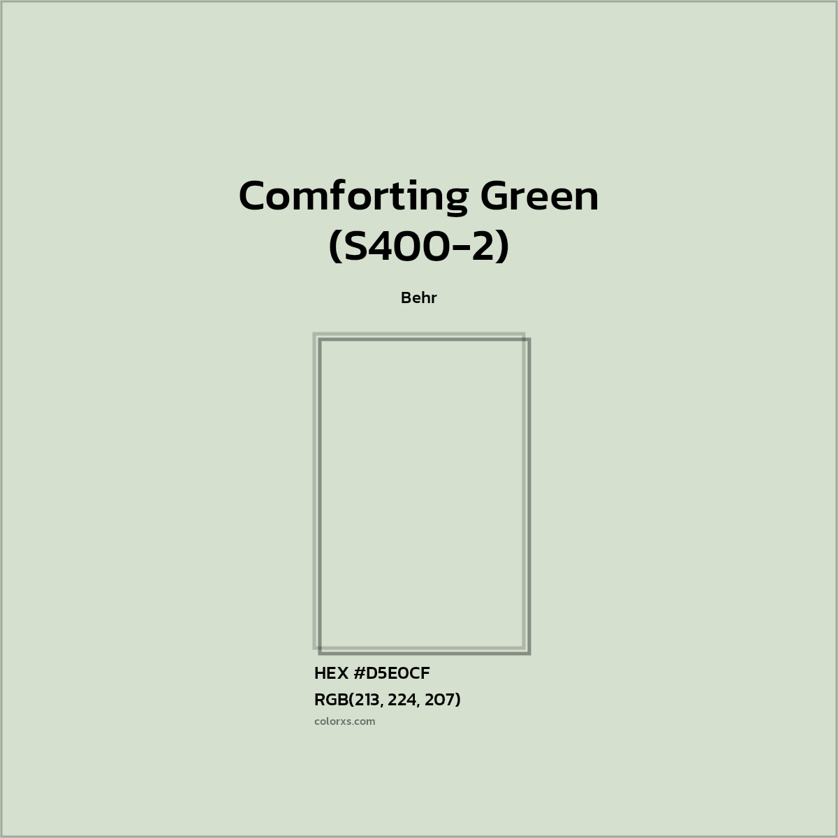 HEX #D5E0CF Comforting Green (S400-2) Paint Behr - Color Code