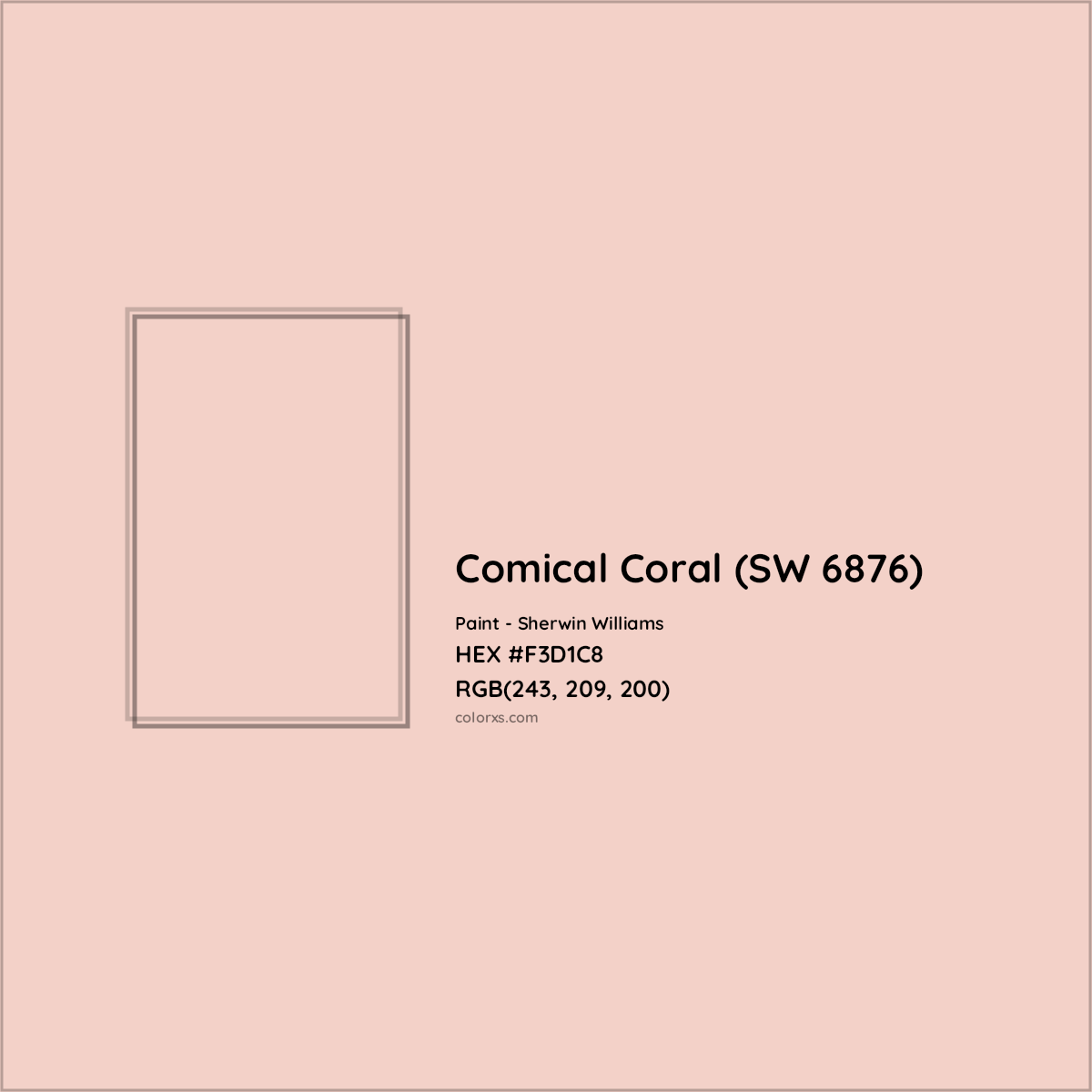 HEX #F3D1C8 Comical Coral (SW 6876) Paint Sherwin Williams - Color Code