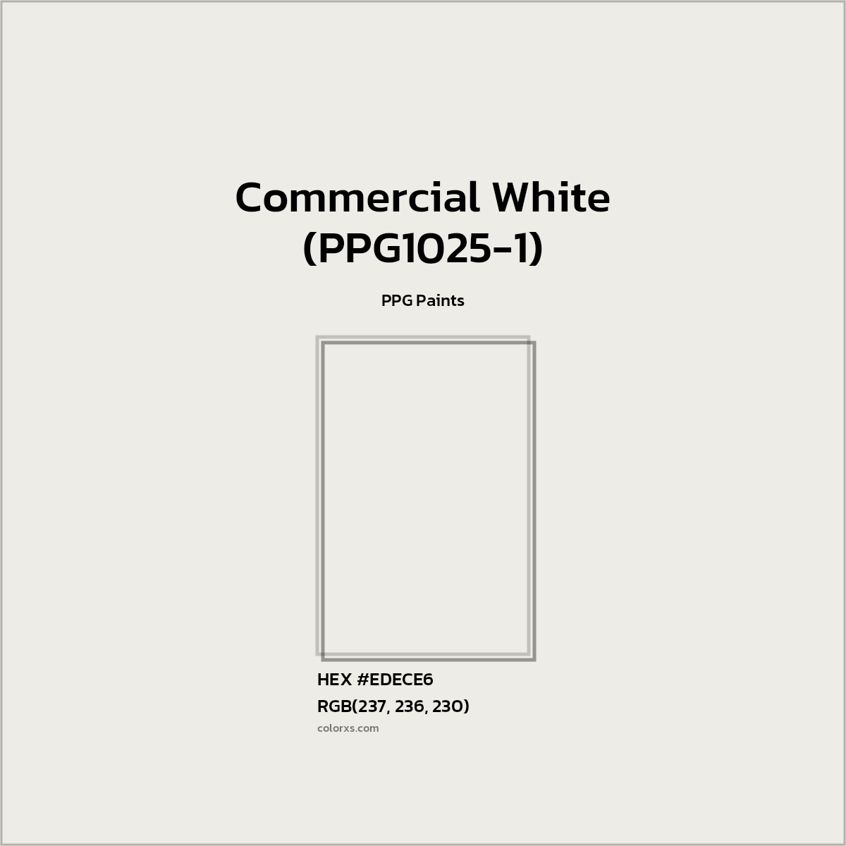 PPG Paints Commercial White (PPG10251) Paint color codes, similar