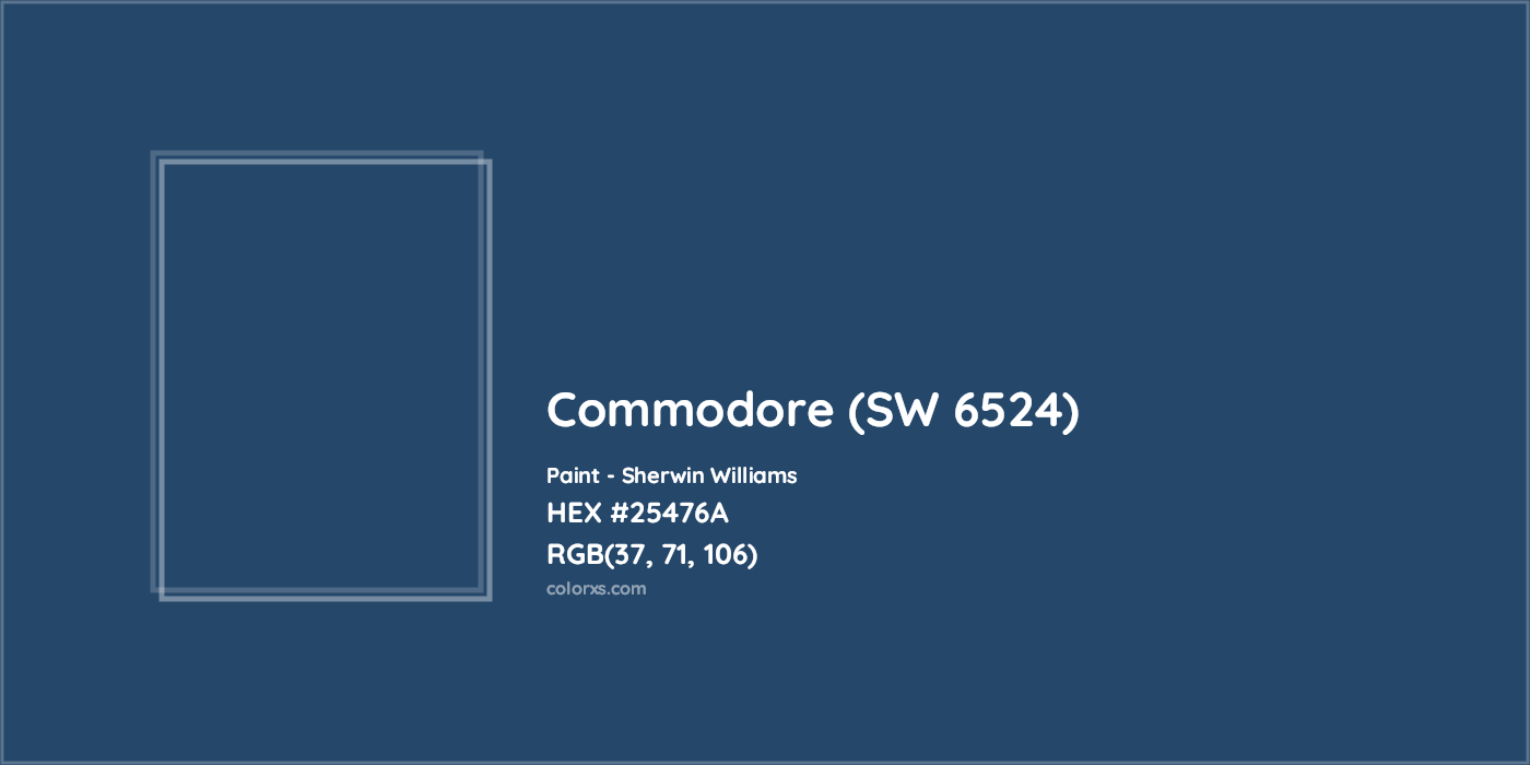 HEX #25476A Commodore (SW 6524) Paint Sherwin Williams - Color Code