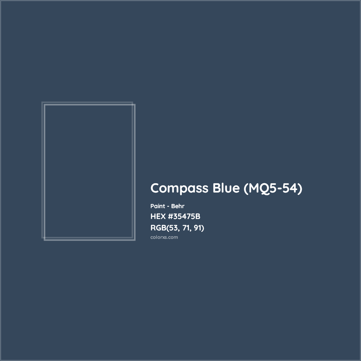 HEX #35475B Compass Blue (MQ5-54) Paint Behr - Color Code