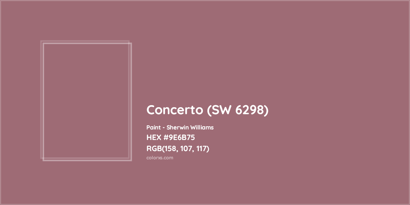 HEX #9E6B75 Concerto (SW 6298) Paint Sherwin Williams - Color Code