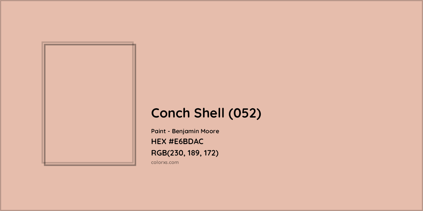 HEX #E6BDAC Conch Shell (052) Paint Benjamin Moore - Color Code