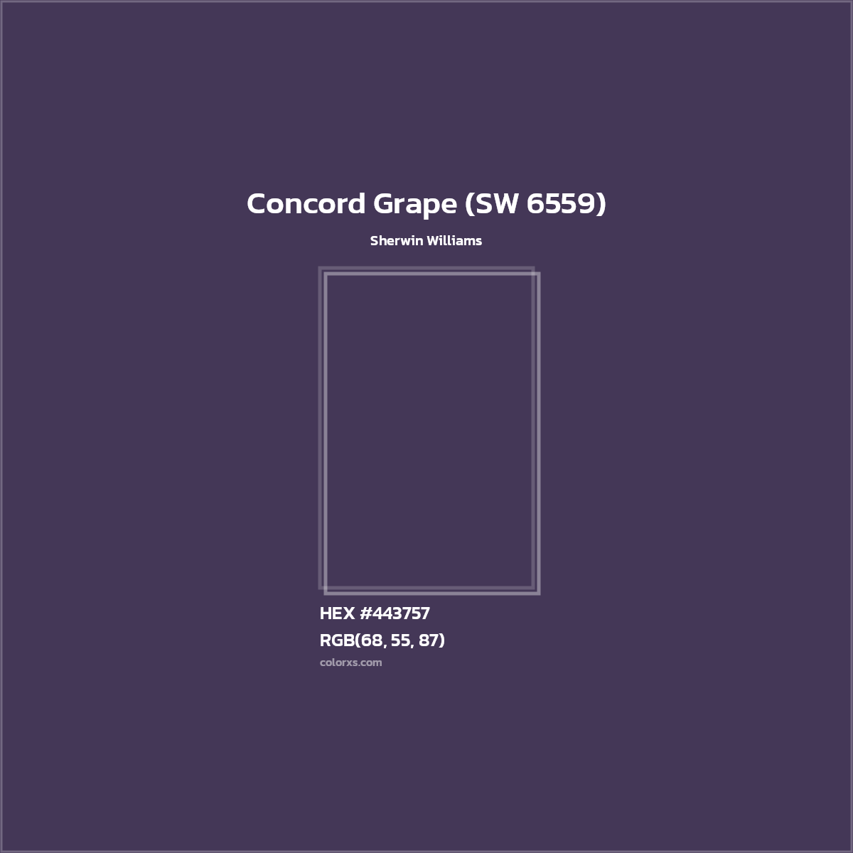 HEX #443757 Concord Grape (SW 6559) Paint Sherwin Williams - Color Code